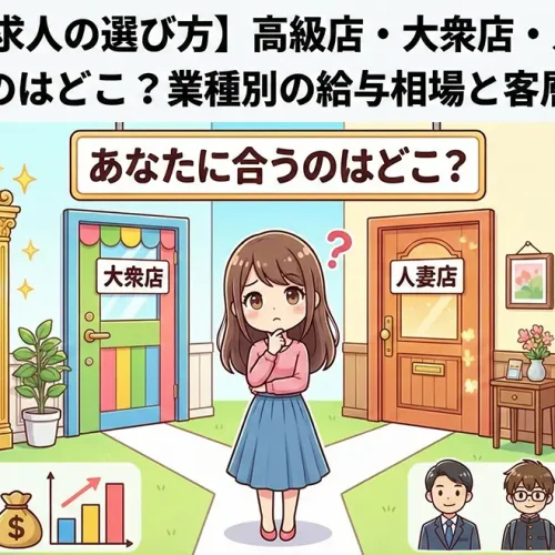 【デリヘル求人の選び方】高級店・大衆店・人妻店…あなたに合うのはどこ？