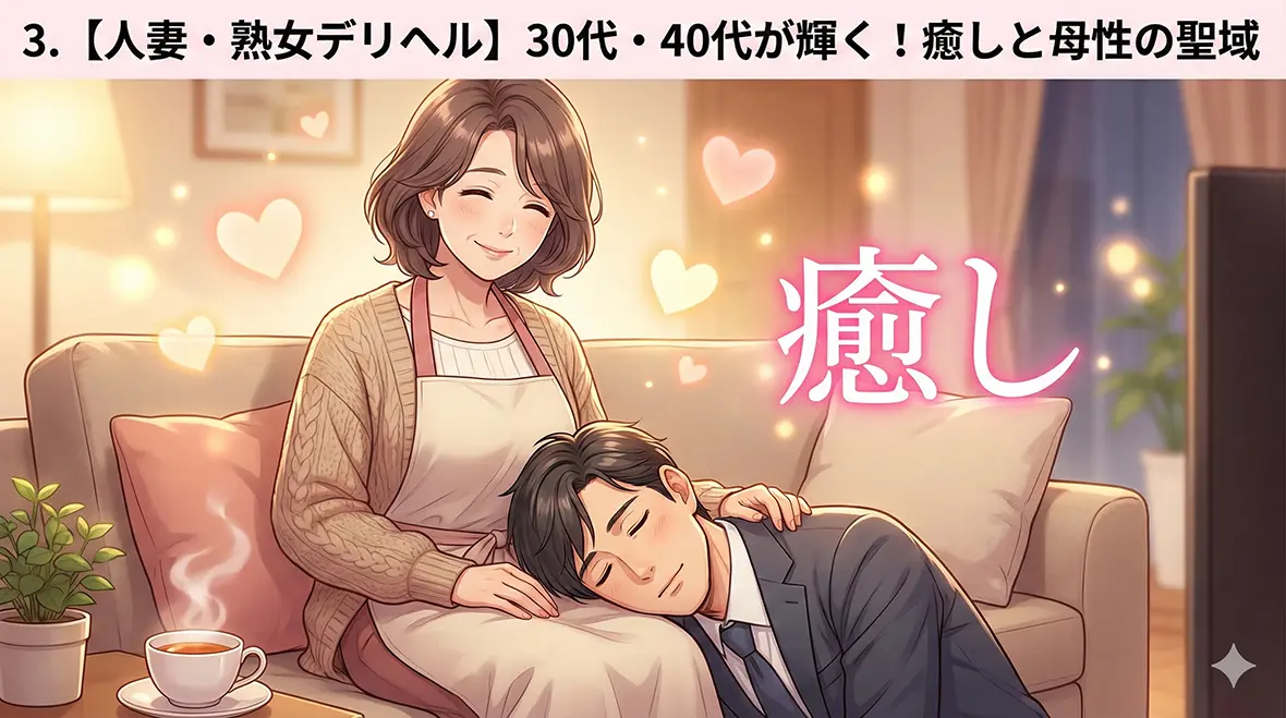 【人妻・熟女デリヘル】30代・40代が輝く！癒しと母性の聖域