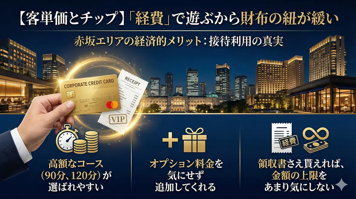 【客単価とチップ】「経費」で遊ぶから財布の紐が緩い