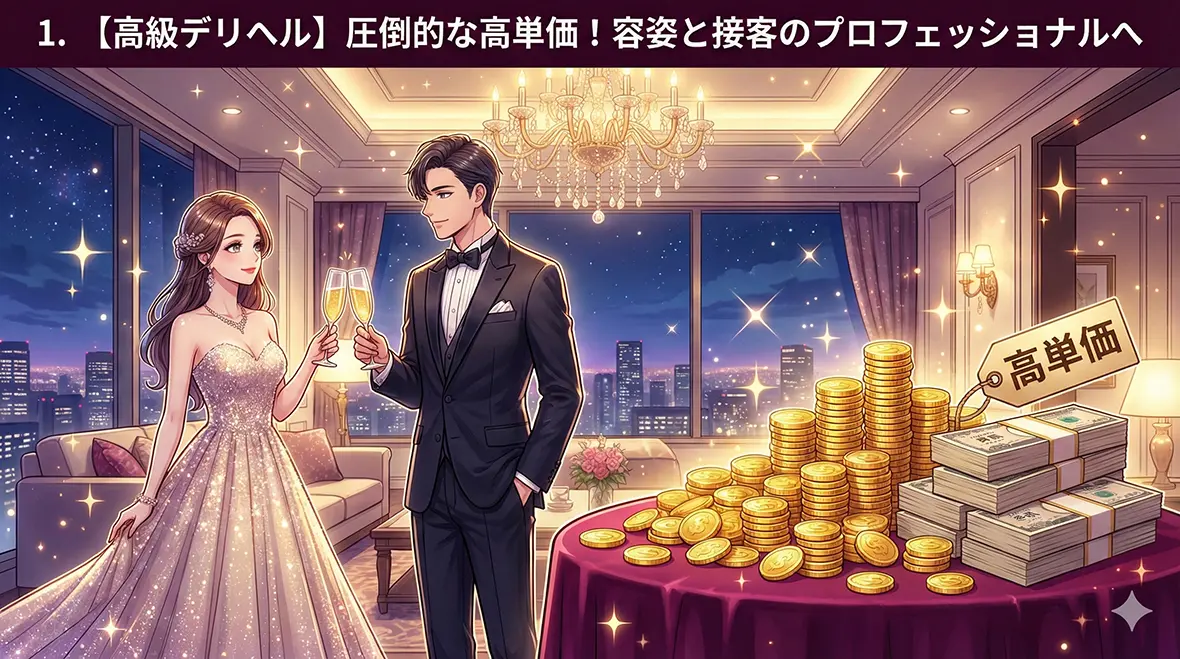 【高級デリヘル】圧倒的な高単価！容姿と接客のプロフェッショナルへ