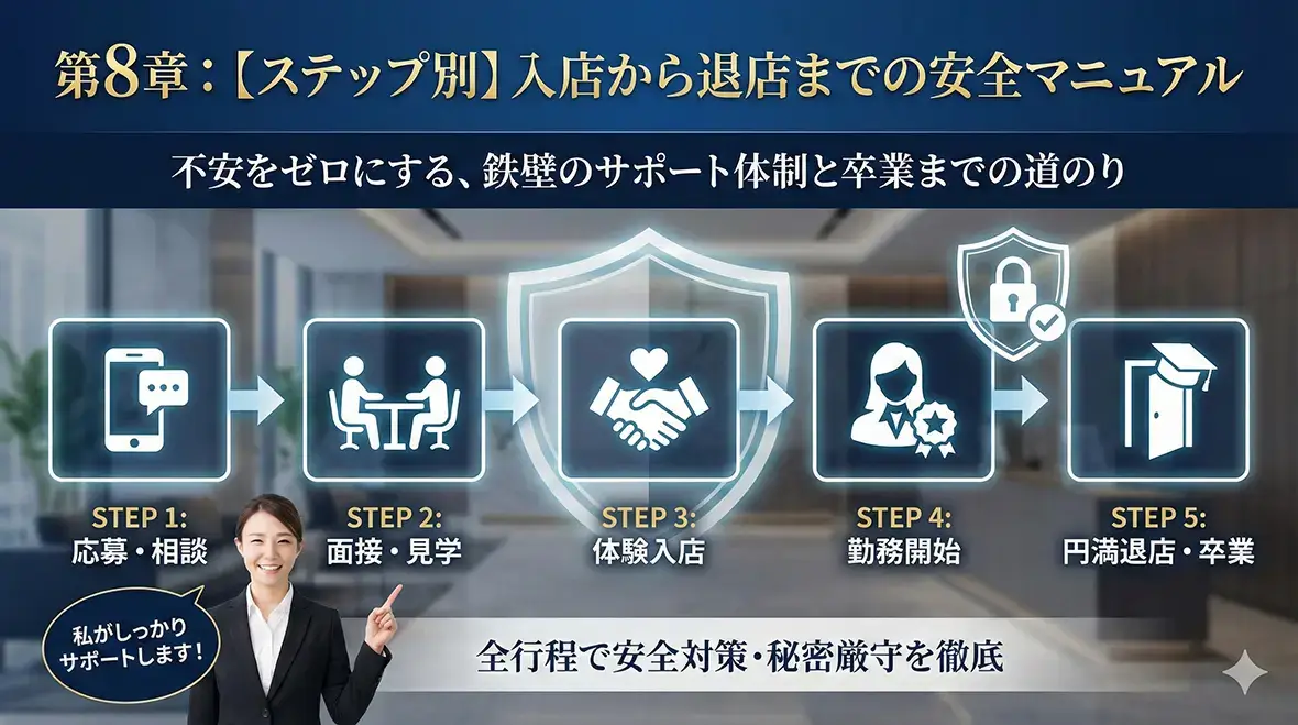 第8章：【ステップ別】入店から退店までの安全マニュアル
