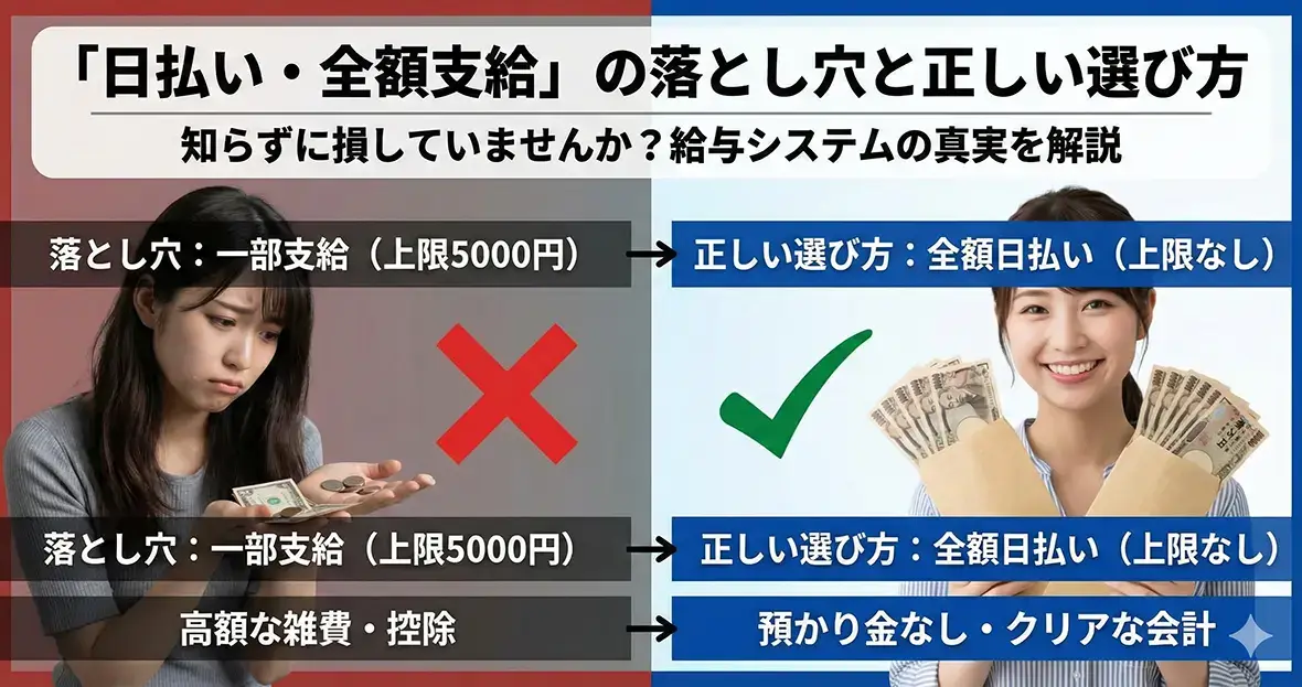 「日払い・全額支給」の落とし穴と正しい選び方