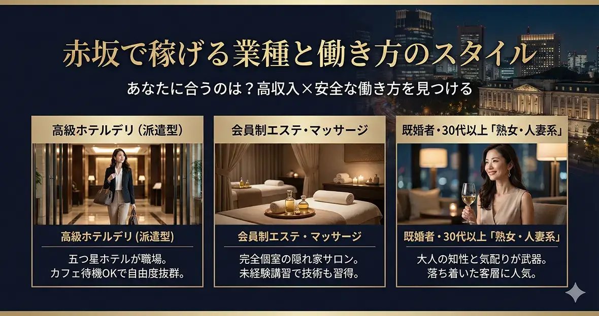 赤坂で稼げる業種と働き方のスタイル
